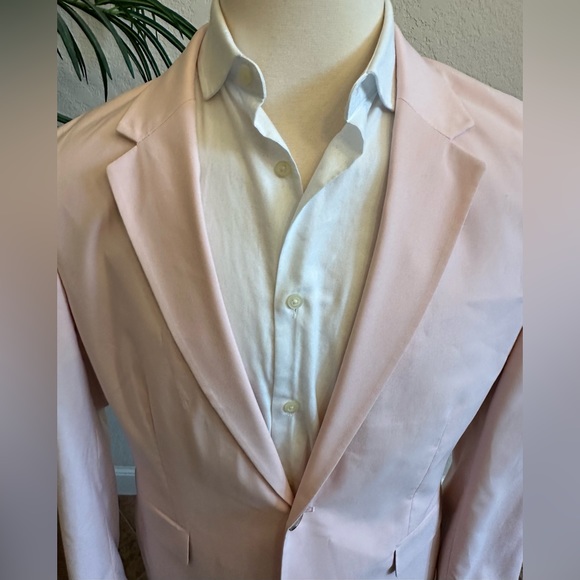 ASOS BLAZER SIZE 44 LIGHT PASTEL PINK SPORT COAT POLY BLEND CASUAL JACKET - Picture 5 of 10